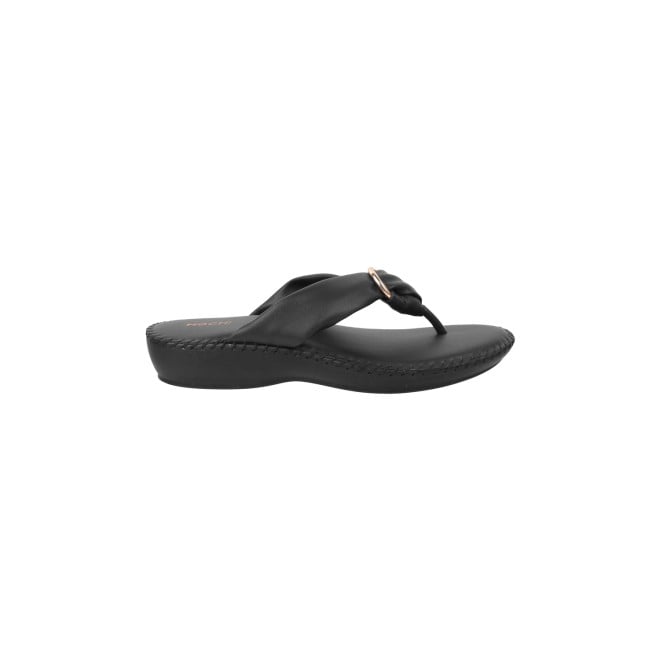 Mochi Women Black Casual Flip-Flops (SKU: 44-154-11-36)