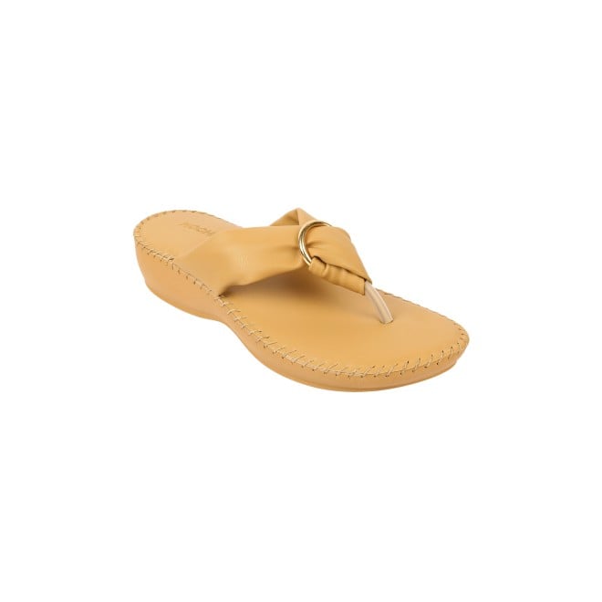 Mochi Women Beige Casual Flip-Flops (SKU: 44-154-20-36)