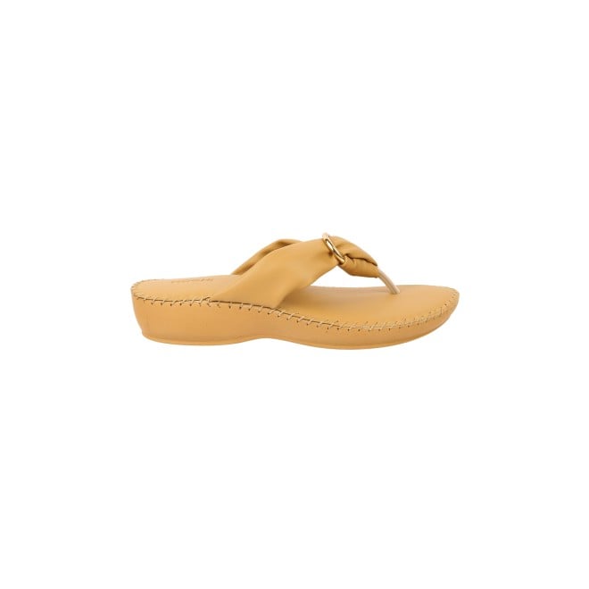 Mochi Women Beige Casual Flip-Flops (SKU: 44-154-20-36)