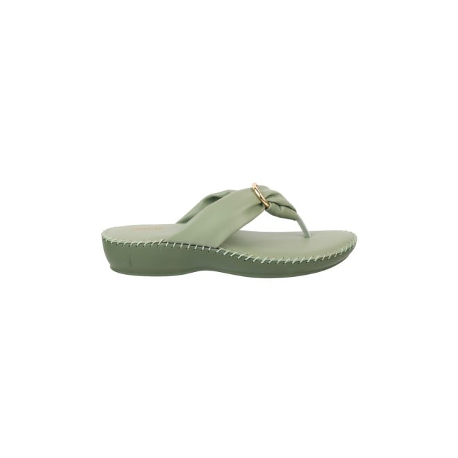 Mochi Women Green Casual Flip-Flops (SKU: 44-154-21-36)