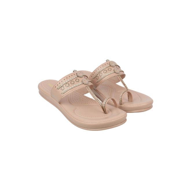 Mochi Women Peach Ethnic Kolhapuris (SKU: 44-1549-80-42)