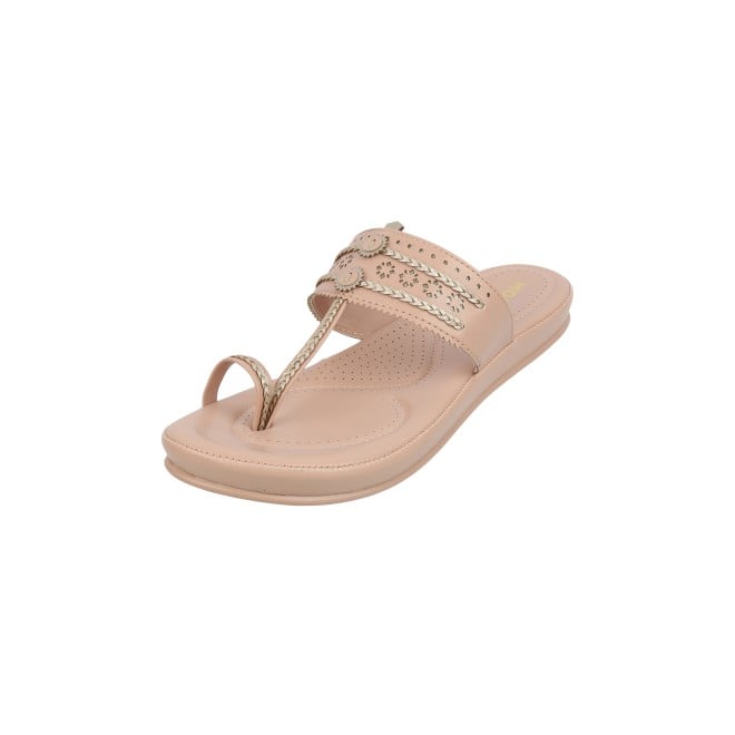 Mochi Women Peach Ethnic Kolhapuris (SKU: 44-1549-80-42)