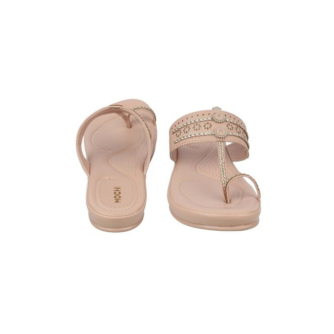 Mochi Women Peach Ethnic Kolhapuris (SKU: 44-1549-80-42)