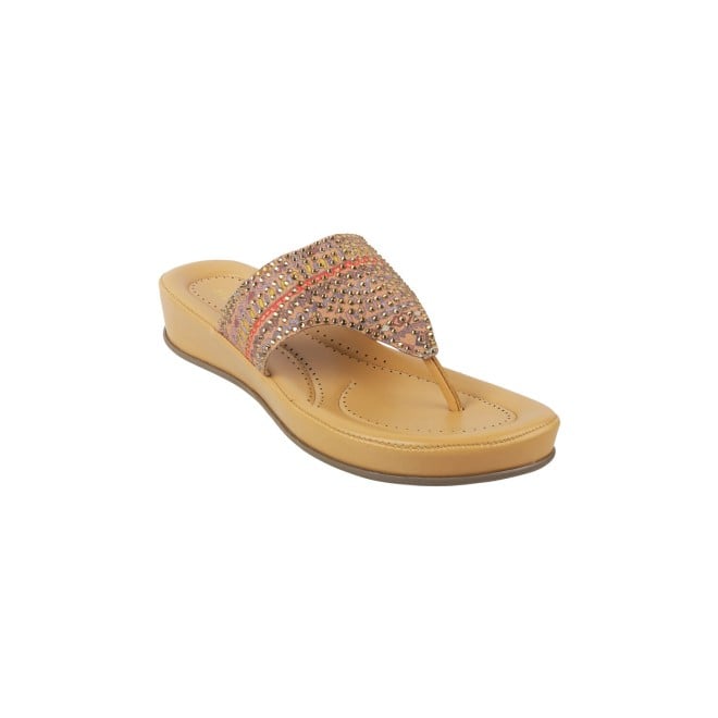 Mochi Women Beige Casual Slippers (SKU: 44-158-20-36)