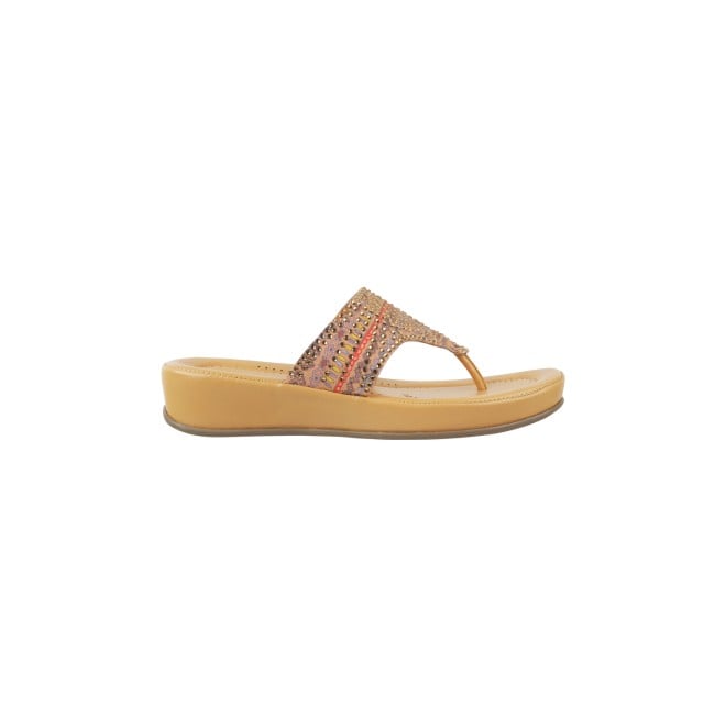 Mochi Women Beige Casual Slippers (SKU: 44-158-20-36)