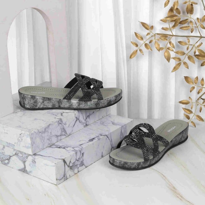 Mochi Women Black Party Sandals (SKU: 44-161-11-37)