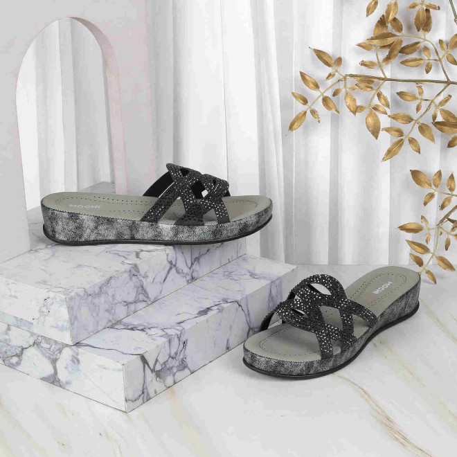 Mochi Women Black Party Sandals (SKU: 44-161-11-39)