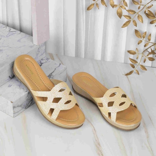 Mochi Women Gold Party Sandals