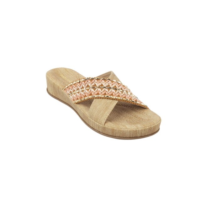 Mochi Women Beige Casual Slippers (SKU: 44-164-20-36)