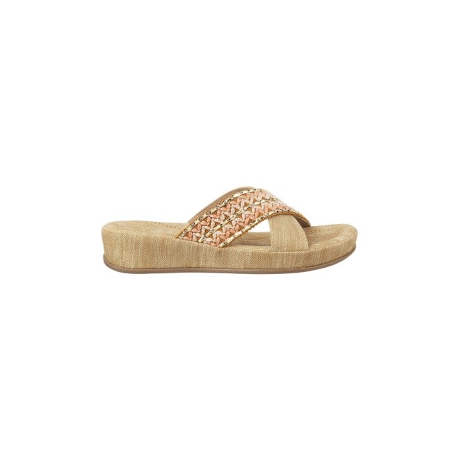 Mochi Women Beige Casual Slippers (SKU: 44-164-20-36)