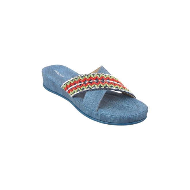 Mochi Women Blue Casual Slippers (SKU: 44-164-45-38)