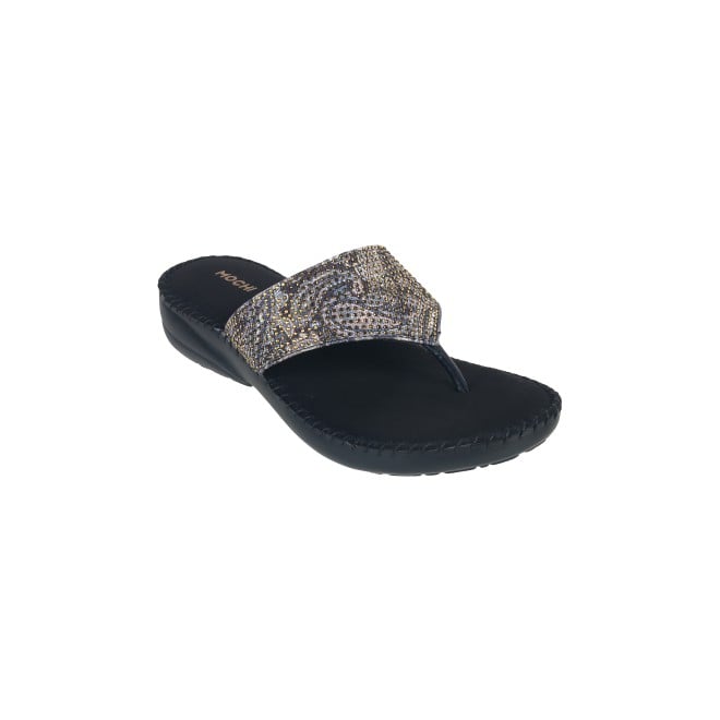 Mochi Women Black Casual Slippers