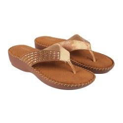 Women Antique-Gold Casual Slippers