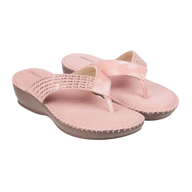 Mochi Women Pink Casual Slippers