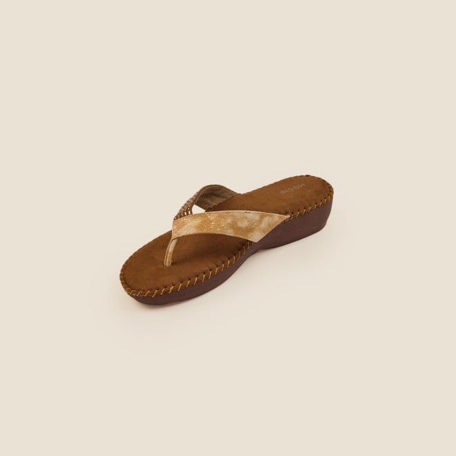 Mochi Women Antique-Gold Casual Slippers (SKU: 44-1675-28-36)