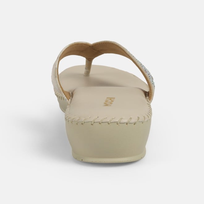 Mochi Women Beige Casual Slippers (SKU: 44-1675-20-36)