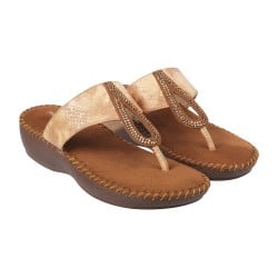 Women Antique-Gold Casual Slip Ons