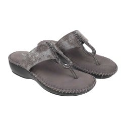 Women Gun-Metal Casual Slip Ons