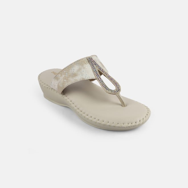 Mochi Women Beige Casual Slip Ons