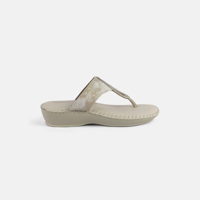 Mochi Women Beige Casual Slip Ons (SKU: 44-1677-20-36)