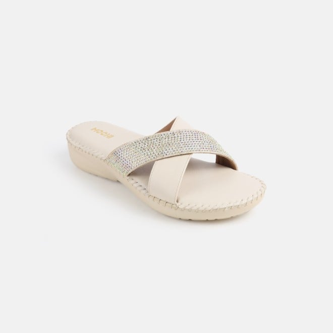 Mochi Women Beige Casual Slip Ons (SKU: 44-168-20-36)