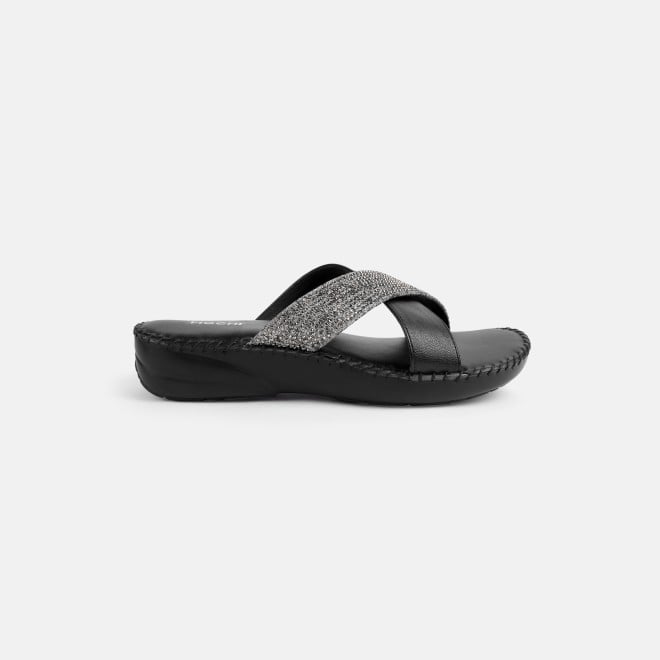 Mochi Women Black Casual Slip Ons (SKU: 44-168-11-36)