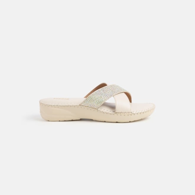 Mochi Women Beige Casual Slip Ons (SKU: 44-168-20-36)