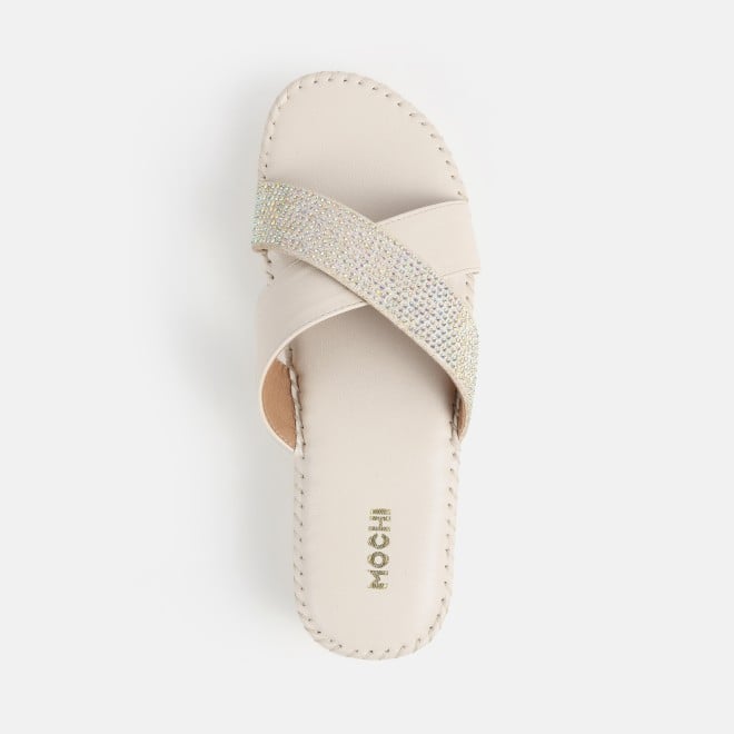 Mochi Women Beige Casual Slip Ons (SKU: 44-168-20-36)