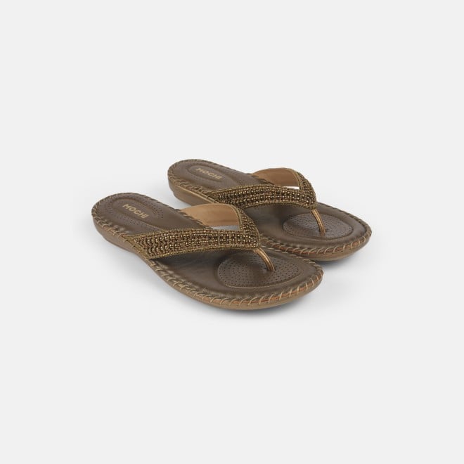 Mochi Women Antic-gold Casual Slippers (SKU: 44-169-28-36)