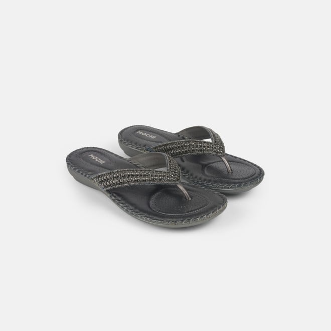 Mochi Women Gun-metal Casual Slippers (SKU: 44-169-29-36)