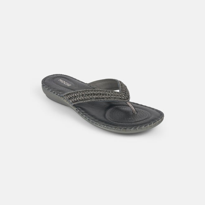 Mochi Women Gun-metal Casual Slippers (SKU: 44-169-29-36)