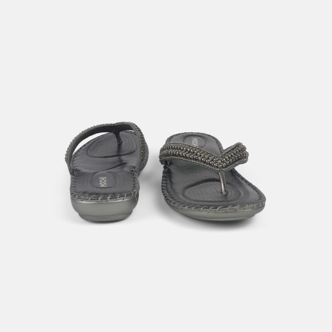 Mochi Women Gun-metal Casual Slippers (SKU: 44-169-29-36)