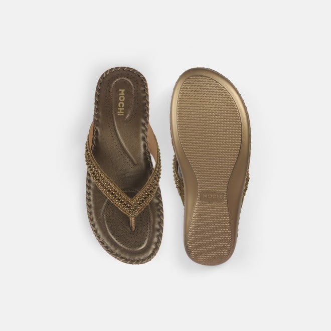 Mochi Women Antic-gold Casual Slippers (SKU: 44-169-28-36)