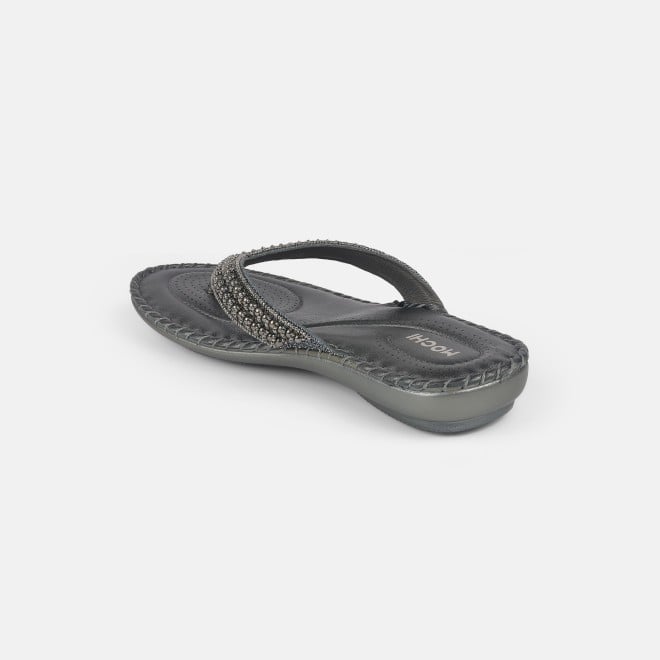Mochi Women Gun-metal Casual Slippers (SKU: 44-169-29-36)