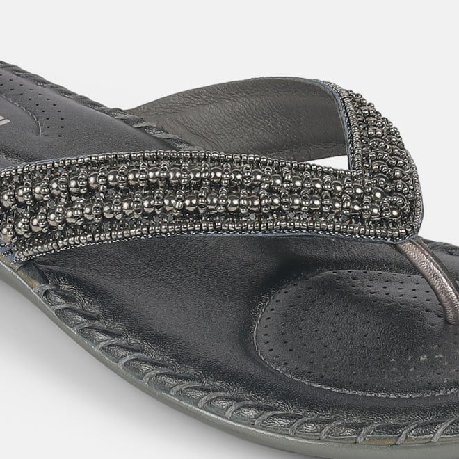 Mochi Women Gun-metal Casual Slippers (SKU: 44-169-29-36)