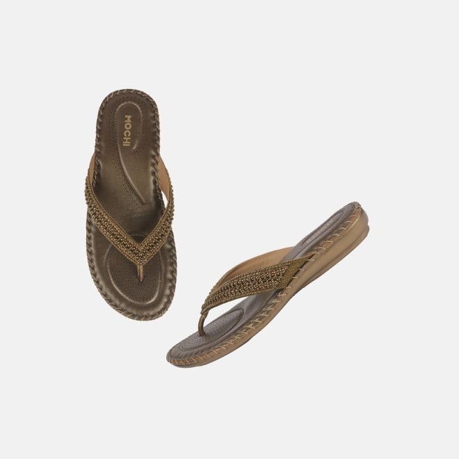 Mochi Women Antic-gold Casual Slippers (SKU: 44-169-28-36)