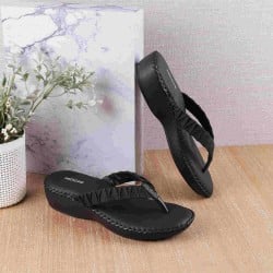 Women Black Casual Slippers