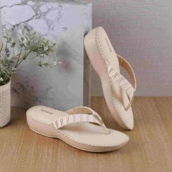 Women Beige Casual Slippers