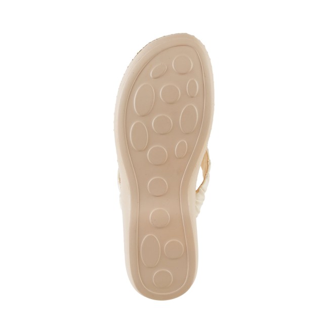 Mochi Women Beige Casual Slippers (SKU: 44-171-20-37)