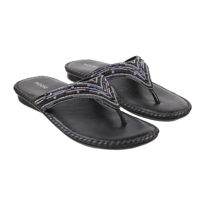 Mochi Women Black Casual Slippers