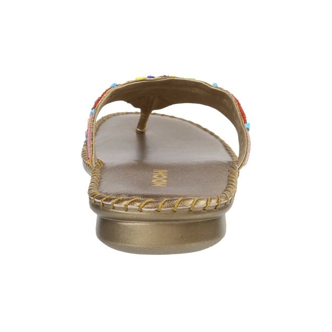 Mochi Women Antique-Gold Casual Slippers (SKU: 44-1724-28-36)