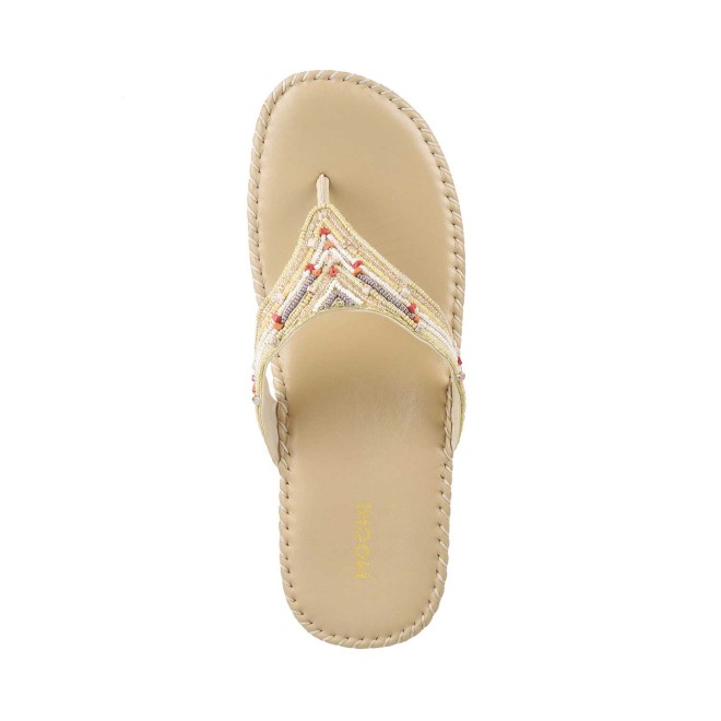 Mochi Women Beige Casual Slippers (SKU: 44-1724-20-36)