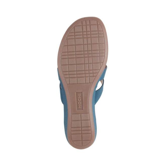 Mochi Women Blue Casual Mules (SKU: 44-181-45-36)