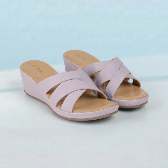 Mochi Women Purple Casual Slip Ons
