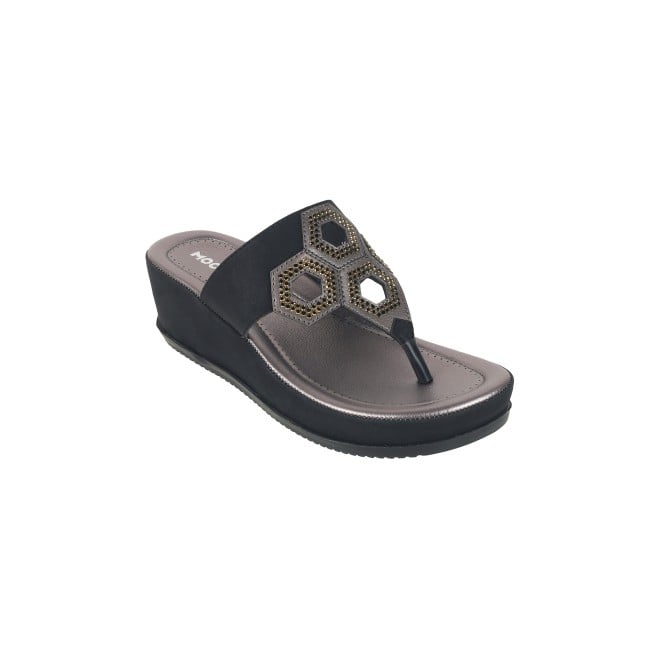 Mochi Women Black Casual Slip Ons