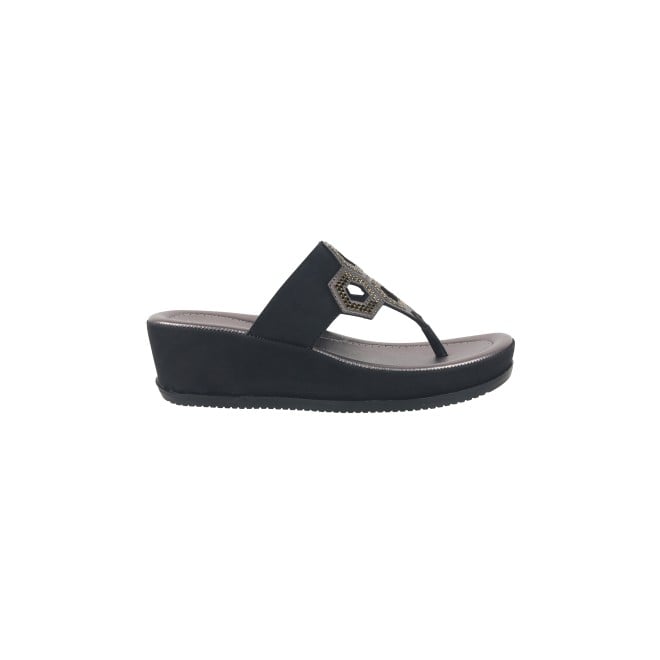 Mochi Women Black Casual Slip Ons (SKU: 44-198-11-36)