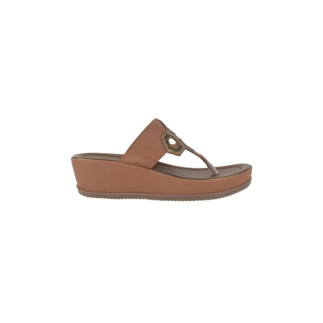 Mochi Women Tan Casual Slip Ons (SKU: 44-198-23-36)