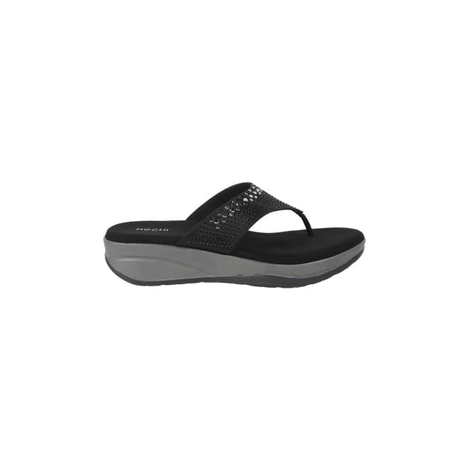 Mochi Women Black Casual Slippers & Flip Flops (SKU: 44-199-11-36)