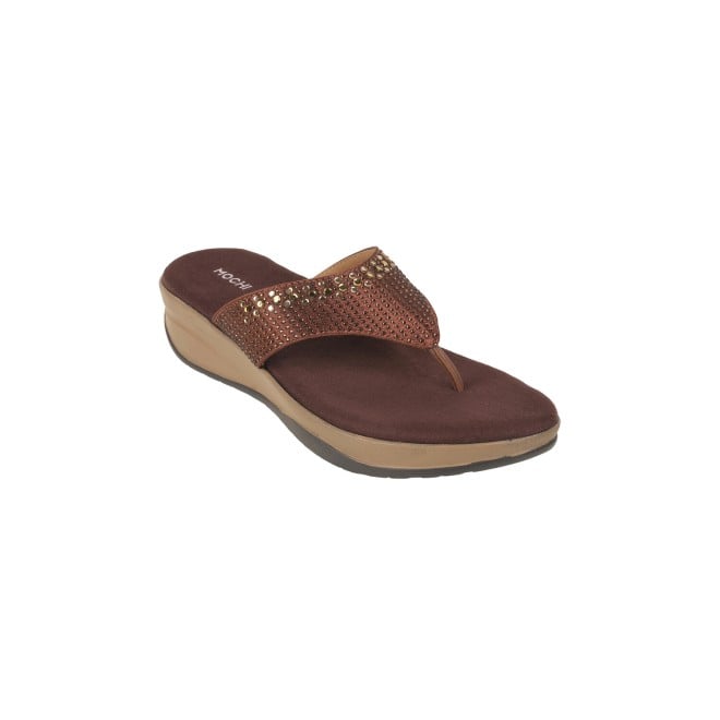 Mochi Women Brown Casual Slippers & Flip Flops (SKU: 44-199-12-36)