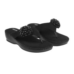 Women Black Casual Slippers